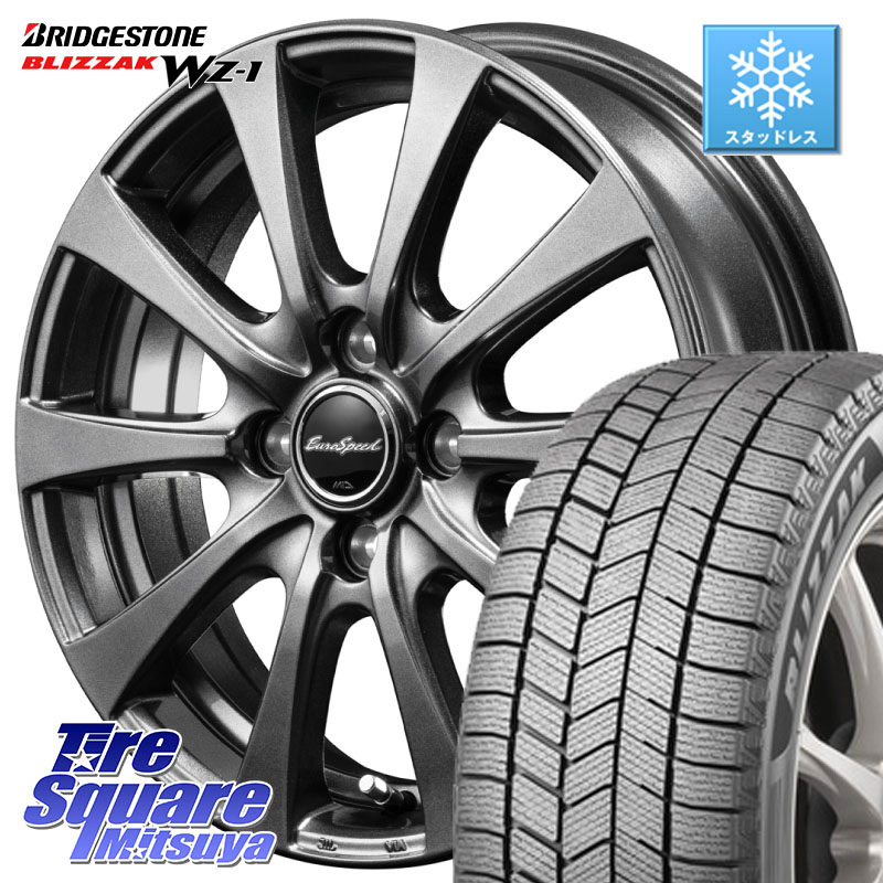 ブリヂストン BLIZZAK WZ-1 WZ1 2025年製 ブリザック スタッドレス ミツヤ 165/55R15 MANARAY MID EuroSpeed G10 ホイール 15インチ 15 X 4.5J +45 4穴 100 N-BOX デリカミニ2WD タント スペーシア サクラ