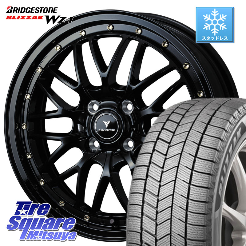 ブリヂストン BLIZZAK WZ-1 WZ1 2025年製 ブリザック スタッドレス ミツヤ 165/65R15 WEDS 41060 NOVARIS ASSETE M1 15インチ ノヴァリス アセット 15 X 4.5J +45 4穴 100 ダイハツTAFT Mx27/37/47Sソリオ・デリカD2 MAx6S系ソリオ