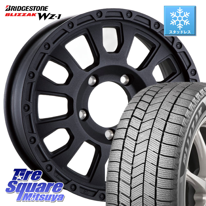 ブリヂストン BLIZZAK WZ-1 WZ1 2025年製 ブリザック スタッドレス ミツヤ 215/65R16 阿部商会 LA STRADA AVENTURA アヴェンチュラ BK 16インチ 16 X 5.5J +0 5穴 139.7 ジムニー専用(要オーバーフェンダー等)