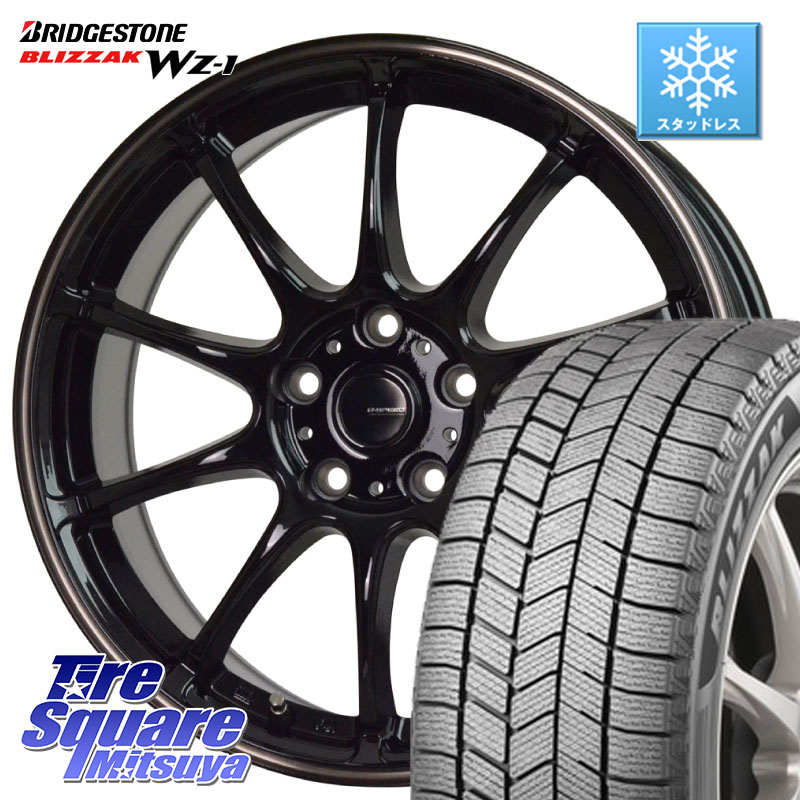 ブリヂストン BLIZZAK WZ-1 WZ1 2025年製 ブリザック スタッドレス ミツヤ 215/45R18 HotStuff G・SPEED P-07 ジー・スピード ホイール 18インチ 18 X 7.5J +48 5穴 114.3 90系ノア ヴォクシー プリウスアルファ P15キックス リーフ MAZDA3