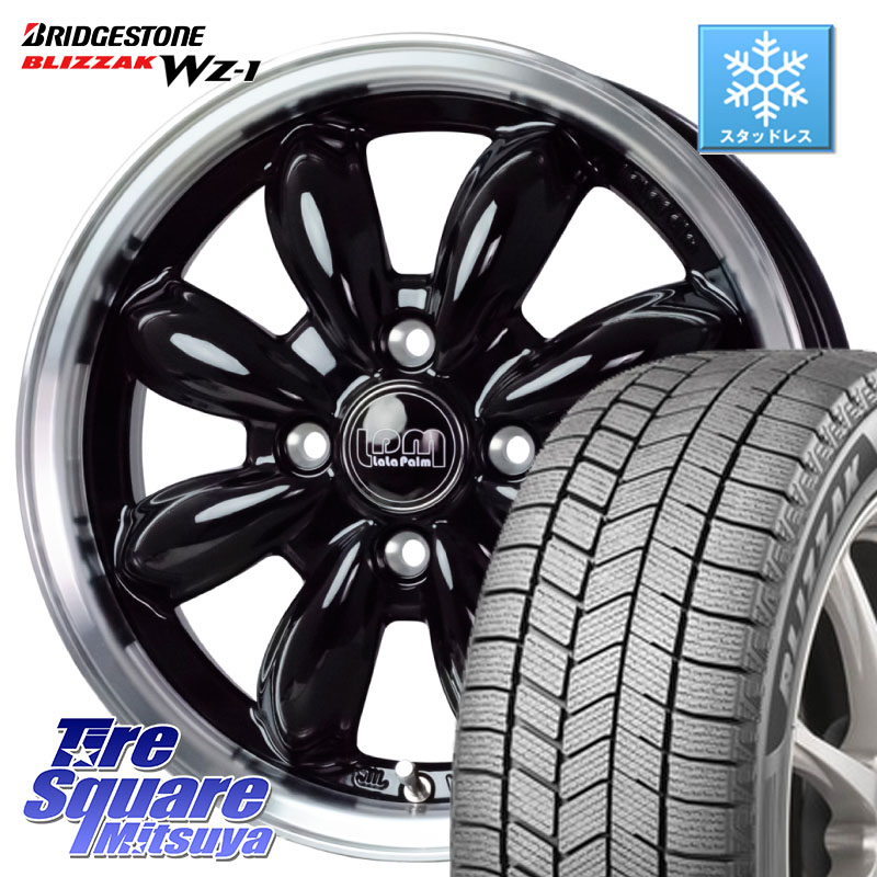 ブリヂストン BLIZZAK WZ-1 WZ1 2025年製 ブリザック スタッドレス ミツヤ 165/55R15 HotStuff LaLa Palm CUP2 ララパーム BK ホイール 15インチ 15 X 4.5J +45 4穴 100 デリカミニ2WD タント スペーシア サクラ
