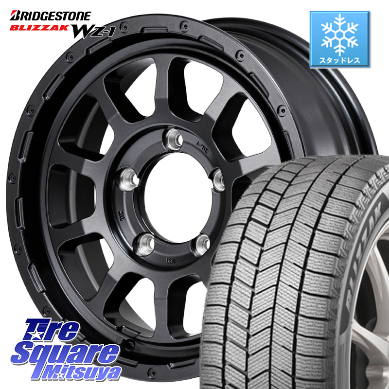 ブリヂストン BLIZZAK WZ-1 WZ1 2025年製 ブリザック スタッドレス ミツヤ 215/70R16 MANARAY NITRO POWER M10 PERSHING J BARREL BLACK EDITION インセット-5 ホイール 16インチ 16 X 6.0J(JB74) +0 5穴 139.7 ジムニ－シエラ・ノマド