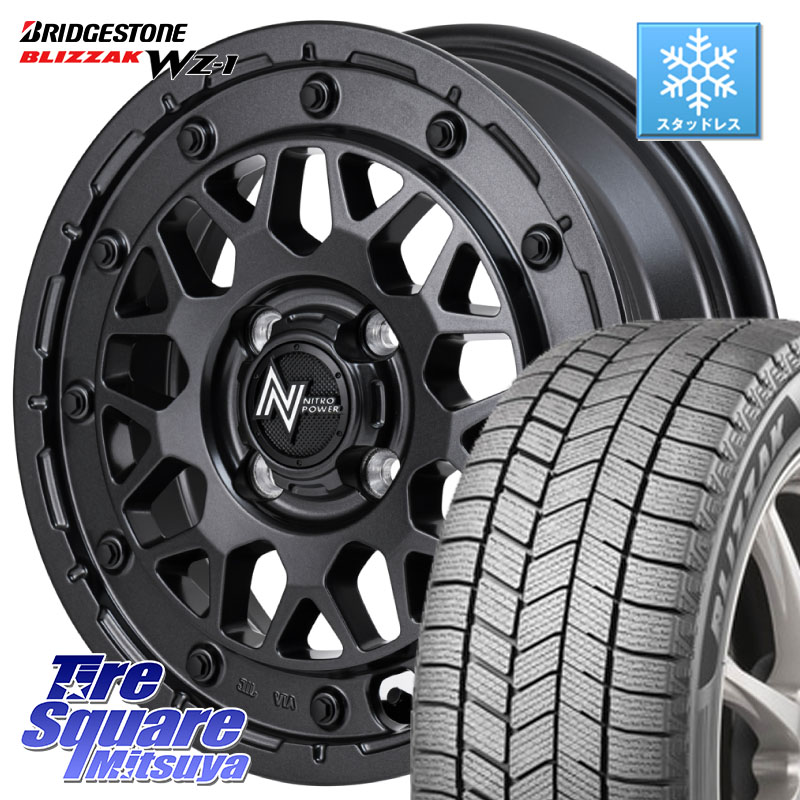 ブリヂストン BLIZZAK WZ-1 WZ1 2025年製 ブリザック スタッドレス ミツヤ 175/70R14 MANARAY NITRO POWER ナイトロパワー M29 STINGER スティンガー ホイール 14インチ 14 X 4.5J +45 4穴 100 Mx27/37/47Sソリオ・デリカD2