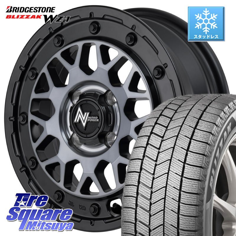 ブリヂストン BLIZZAK WZ-1 WZ1 2025年製 ブリザック スタッドレス ミツヤ 175/70R14 MANARAY NITRO POWER ナイトロパワー M29 STINGER スティンガー ホイール 14インチ 14 X 4.5J +45 4穴 100 Mx27/37/47Sソリオ・デリカD2