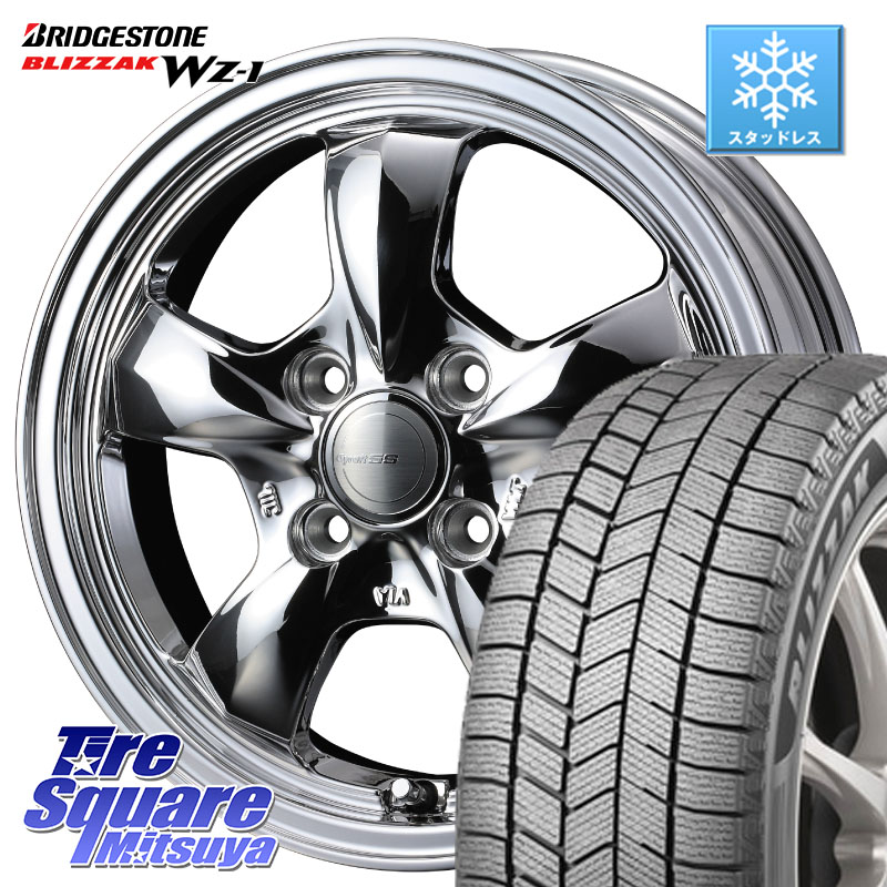 ブリヂストン BLIZZAK WZ-1 WZ1 2025年製 ブリザック スタッドレス ミツヤ 165/55R15 WEDS グラフト GYRAFT 5S ホイール 15インチ 15 X 5.5J +42 4穴 100
