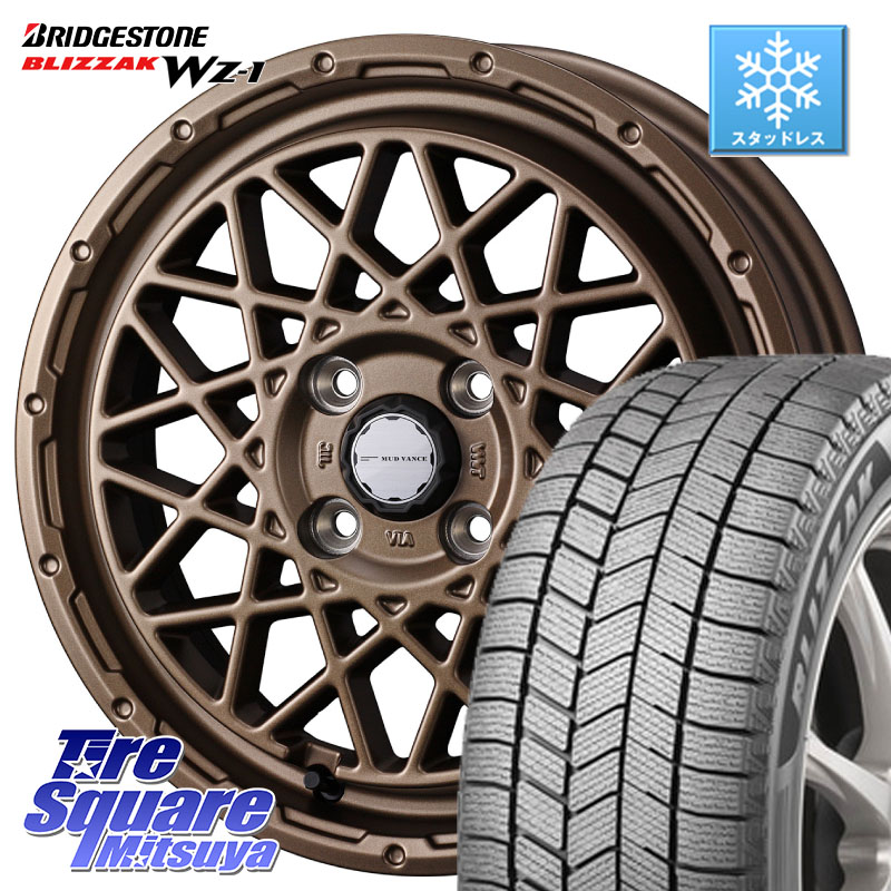 ブリヂストン BLIZZAK WZ-1 WZ1 2025年製 ブリザック スタッドレス ミツヤ 165/70R14 WEDS 【欠品次回5月上旬】 41153 マッドヴァンス MUD VANCE 09 BR ホイール 14インチ 14 X 4.5J +45 4穴 100 Mx27/37/47Sソリオ・デリカD2 ハスラー MAx6S系ソリオ
