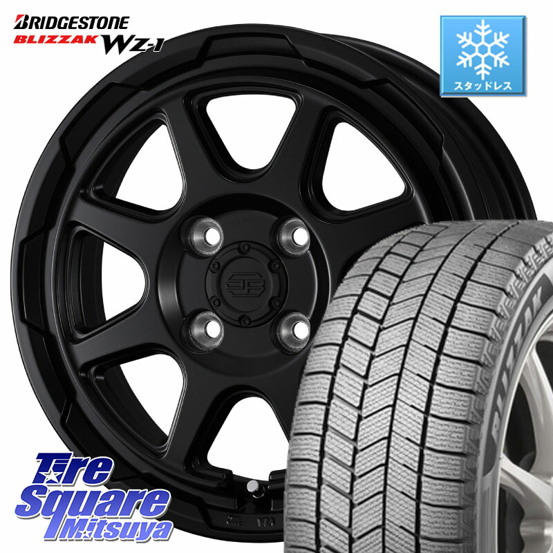 ブリヂストン BLIZZAK WZ-1 WZ1 2025年製 ブリザック スタッドレス ミツヤ 165/65R15 WEDS STADTBERGE BLK スタットベルク ホイール 15インチ 15 X 4.5J(J) +45 4穴 100 MAD7Sソリオ・MBD7SデリカD2