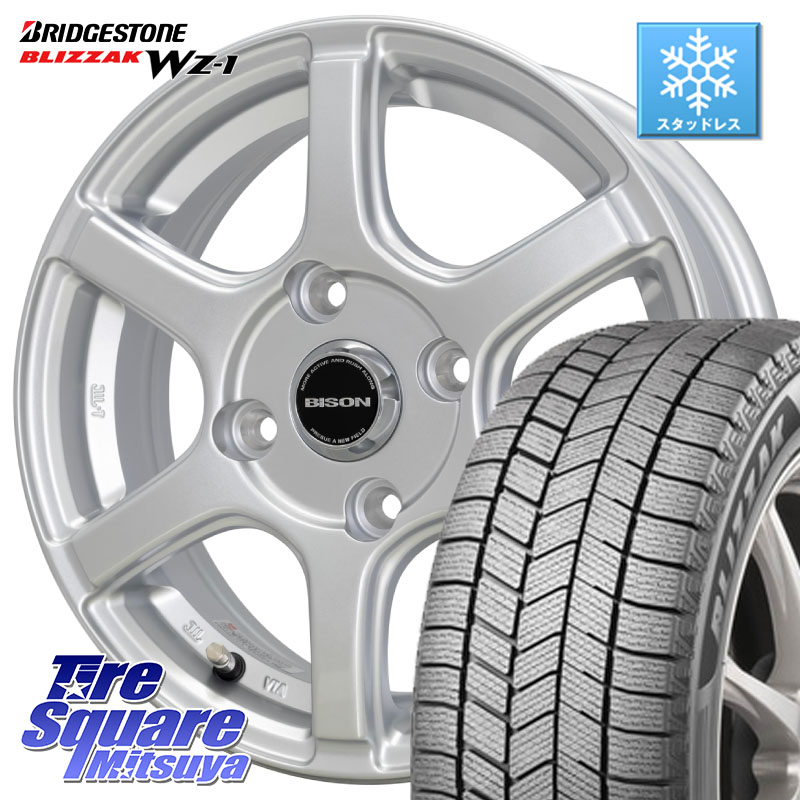 ブリヂストン BLIZZAK WZ-1 WZ1 2025年製 ブリザック スタッドレス ミツヤ 165/70R14 HotStuff BISON BN-04 BN04 バイソン ホイール 14インチ 14 X 5.0J +38 4穴 100