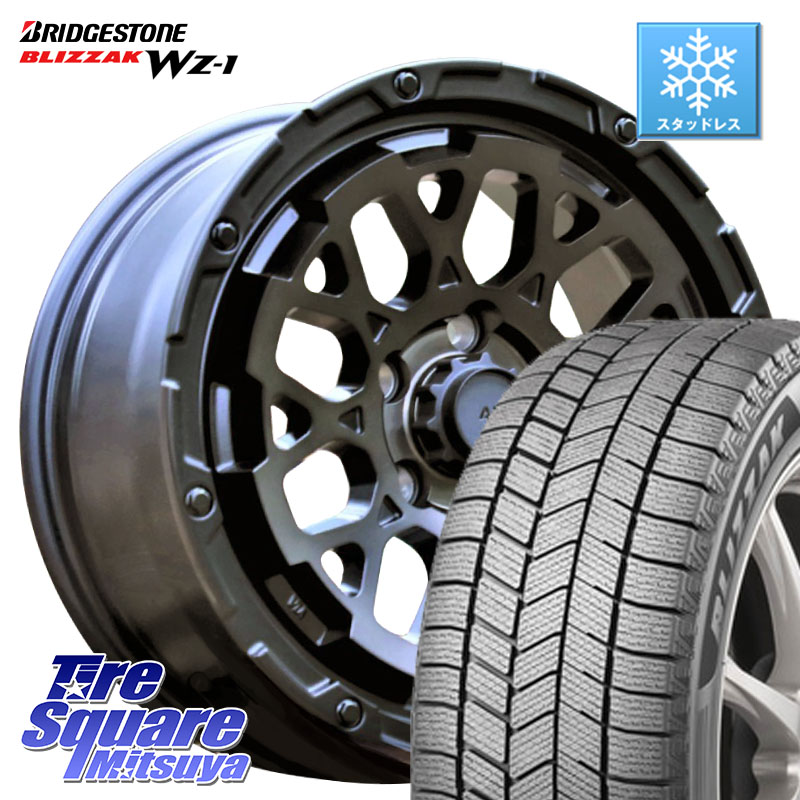 ブリヂストン BLIZZAK WZ-1 WZ1 2025年製 ブリザック スタッドレス ミツヤ 215/60R17 4X4エンジニアリング Air/G Rocks GHOST ホイール 17インチ 17 X 7.0J +32 5穴 114.3 20系アルファード