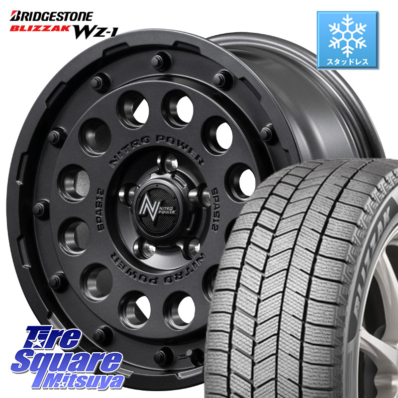 ブリヂストン BLIZZAK WZ-1 WZ1 2025年製 ブリザック スタッドレス ミツヤ 215/60R16 MANARAY MID ナイトロパワー H12 SHOTGUN BB ホイール 16インチ 16 X 7.0J +40 5穴 114.3