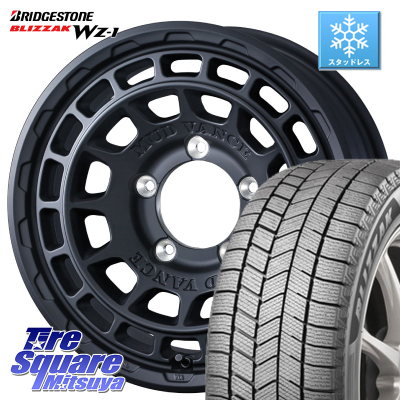 ブリヂストン BLIZZAK WZ-1 WZ1 2025年製 ブリザック スタッドレス ミツヤ 215/70R16 WEDS MUDVANCE X TYPE F ホイール 16インチ マッドヴァンス 16 X 5.5J +22 5穴 139.7 ジムニー専用(要オーバーフェンダー等)