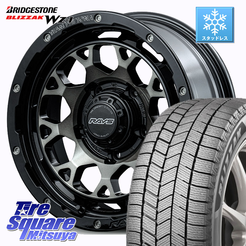 ブリヂストン BLIZZAK WZ-1 WZ1 2025年製 ブリザック スタッドレス ミツヤ 175/80R16RAYS 【欠品次回2月末】 TEAM DAYTONA M9+ ※インセット-5 ホイール 16インチ 16X6.0J 0 5穴 139.7 ジムニー専用(要オーバーフェンダー等) AZオフロード カスタムサイズ｜タイヤスクエアミツヤ