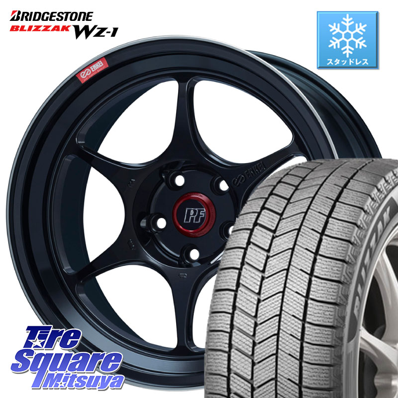 ブリヂストン BLIZZAK WZ-1 WZ1 2025年製 ブリザック スタッドレス ミツヤ 215/55R17 ENKEI エンケイ PerformanceLine PF06 BK ホイール 17インチ 17 X 7.5J +45 5穴 114.3 ヤリスクロス 70系カムリ RC系オデッセイ前期
