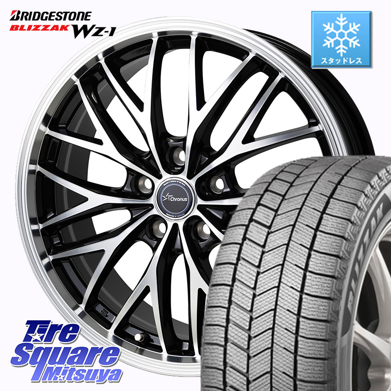 ブリヂストン BLIZZAK WZ-1 WZ1 2025年製 ブリザック スタッドレス ミツヤ 205/50R17 HotStuff Chronus CH-113 CH113 クロノス ホイール 17インチ 17 X 7.0J +48 5穴 114.3 C27セレナ GU系インプレッサ フロンクス