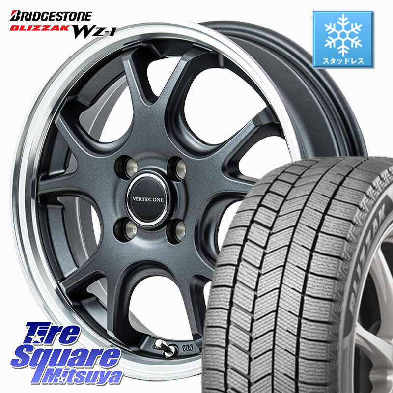 ブリヂストン BLIZZAK WZ-1 WZ1 2025年製 ブリザック スタッドレス ミツヤ 165/65R15 MANARAY MID VERTEC ONE EXE5 Vselection ホイール 15インチ 15 X 4.5J +45 4穴 100 ダイハツTAFT Mx27/37/47Sソリオ・デリカD2 MAx6S系ソリオ