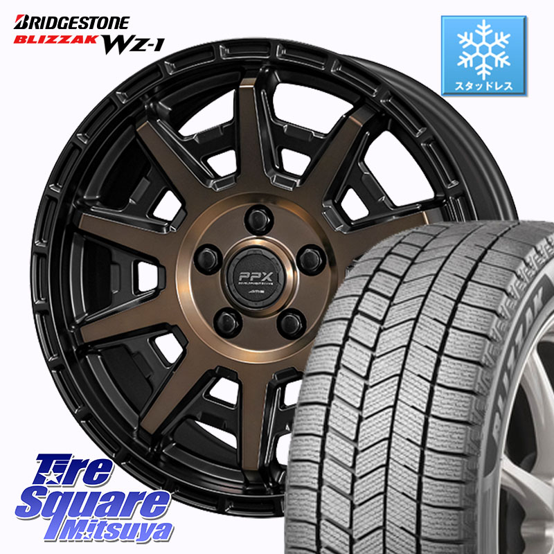 ブリヂストン BLIZZAK WZ-1 WZ1 2025年製 ブリザック スタッドレス ミツヤ 205/55R16KYOHO PPX D10X ホイール 16インチ 16X7.0J 35 5穴 114.3 GRヤリスRSノーマルキャリパー｜タイヤスクエアミツヤ