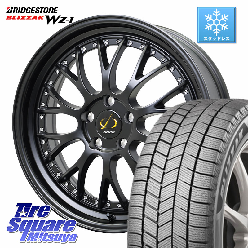 ブリヂストン BLIZZAK WZ-1 WZ1 2025年製 ブリザック スタッドレス ミツヤ 225/45R18 HotStuff Stich Mesh NR シュティッヒ メッシュ NR ホイール 18インチ 18 X 8.0J +42 5穴 114.3 プリウスアルファ リーフ
