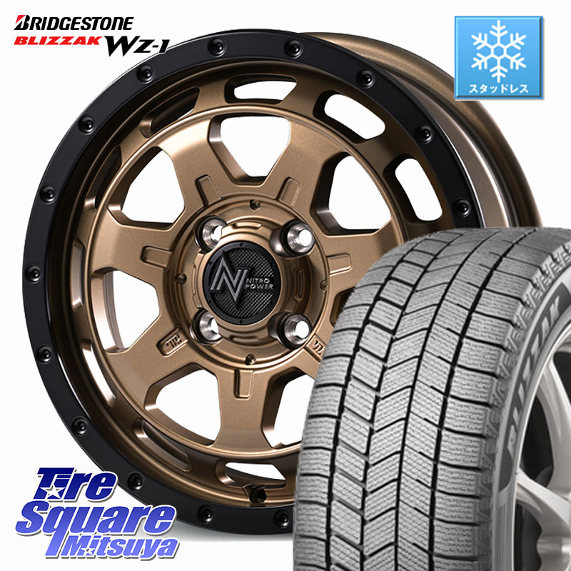 ブリヂストン BLIZZAK WZ-1 WZ1 2025年製 ブリザック スタッドレス ミツヤ 175/70R14 MANARAY NITRO POWER M7 PHALANX ホイール 14インチ 14 X 4.5J +45 4穴 100 Mx27/37/47Sソリオ・デリカD2