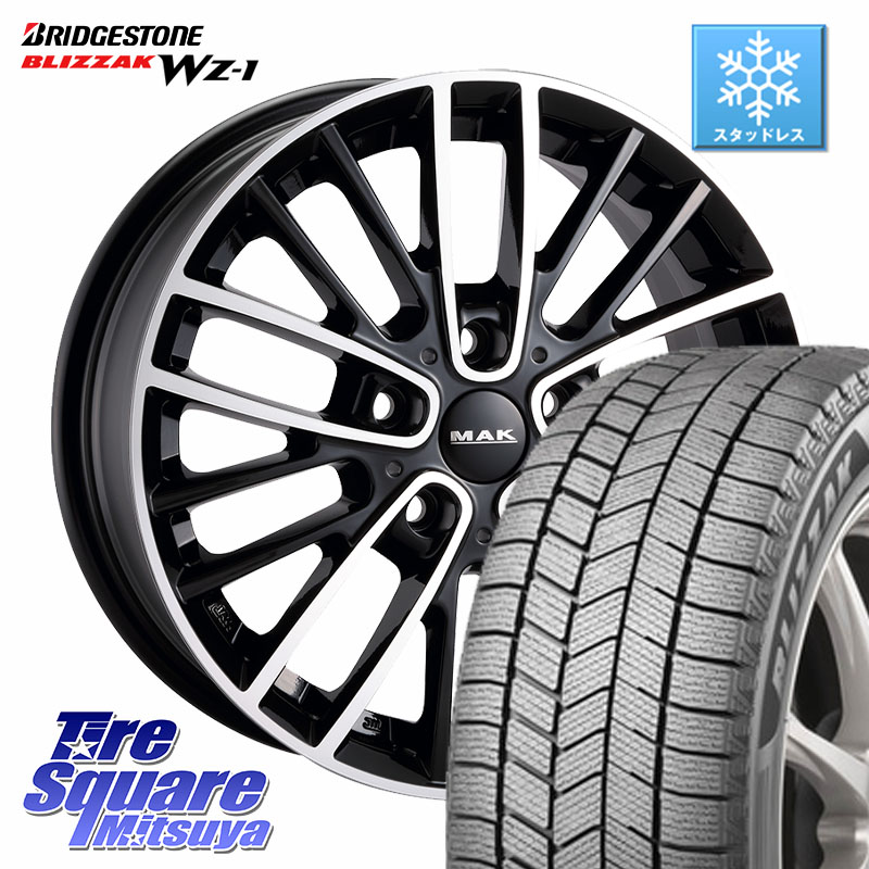 ブリヂストン BLIZZAK WZ-1 WZ1 2025年製 ブリザック スタッドレス ミツヤ 225/50R18 阿部商会 MAK CHELSE ホイール 18インチ 18 X 7.5J(MINI F60) +42 5穴 112