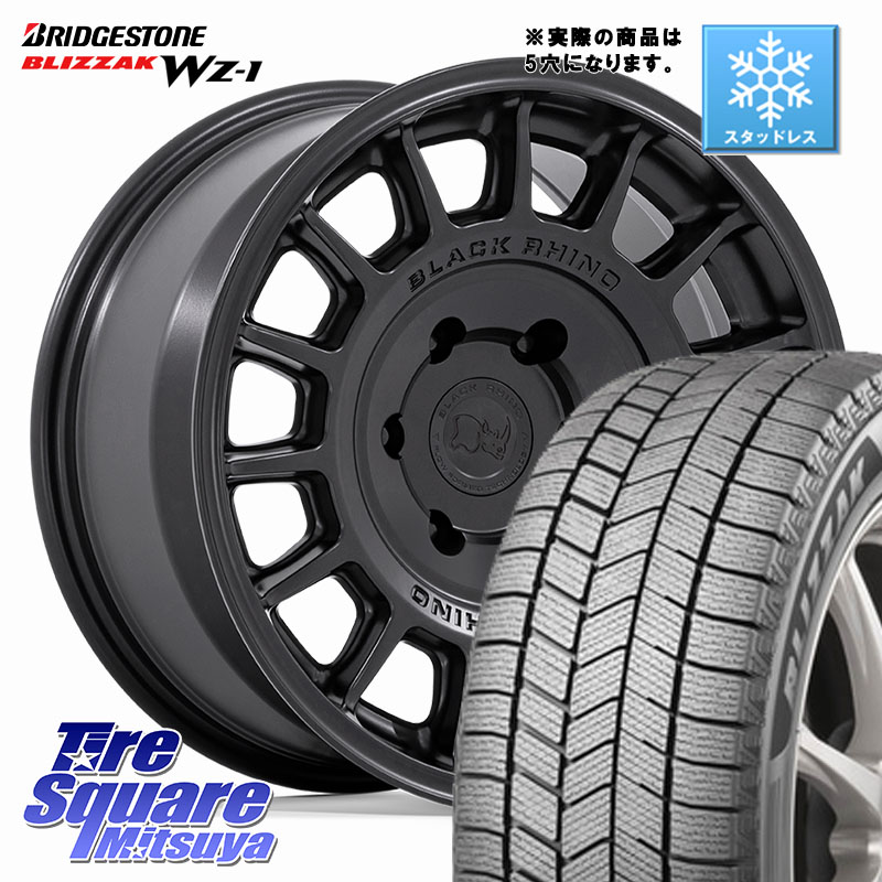 ブリヂストン BLIZZAK WZ-1 WZ1 2025年製 ブリザック スタッドレス ミツヤ 215/60R17 BLACK RHINO VOLL ボル ブラック ホイール 17インチ ブラックライノ 17 X 8.0J +38 5穴 114.3 20系アルファード