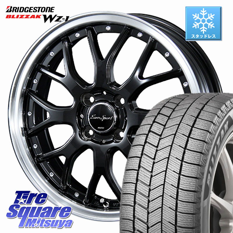 ブリヂストン BLIZZAK WZ-1 WZ1 2025年製 ブリザック スタッドレス ミツヤ 205/50R17 BLEST EuroSport Type815 ホイール 17インチ 17 X 7.0J +42 4穴 100 E13オーラ