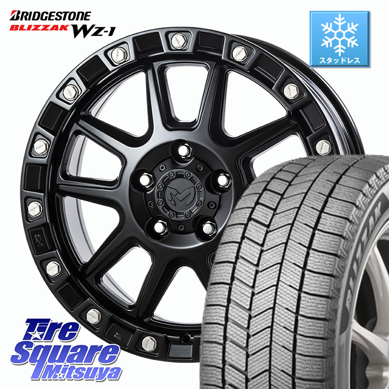 ブリヂストン BLIZZAK WZ-1 WZ1 2025年製 ブリザック スタッドレス ミツヤ 235/55R18 MKW M205 ブラックキャット ホイール 18インチ 18 X 8.0J +40 5穴 114.3 T32エクストレイル