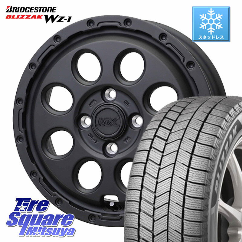 ブリヂストン BLIZZAK WZ-1 WZ1 2025年製 ブリザック スタッドレス ミツヤ 175/70R14HotStuff MAD CROSS RECON マッドクロス リーコン ホイール 14インチ 14X4.5J 45 4穴 100 Mx27/37/47Sソリオ・MB37SデリカD2 デリカD:2 D2｜タイヤスクエアミツヤ