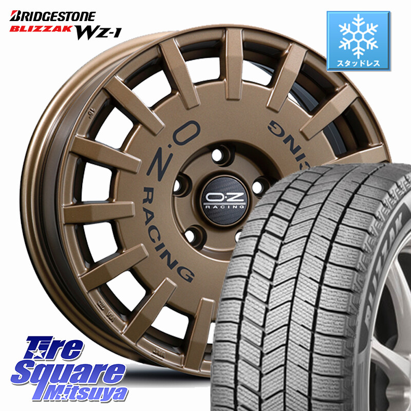 ブリヂストン BLIZZAK WZ-1 WZ1 2025年製 ブリザック スタッドレス ミツヤ 215/60R16OZ Rally Racing ラリーレーシング ホイール 16インチ 16X7.0J 35 5穴 114.3 マークXジオ クラウンロイヤル クラウンハイブリッド クラウンハイブリッド 220・H20系 クラウン 220系|タイヤスクエアミツヤ