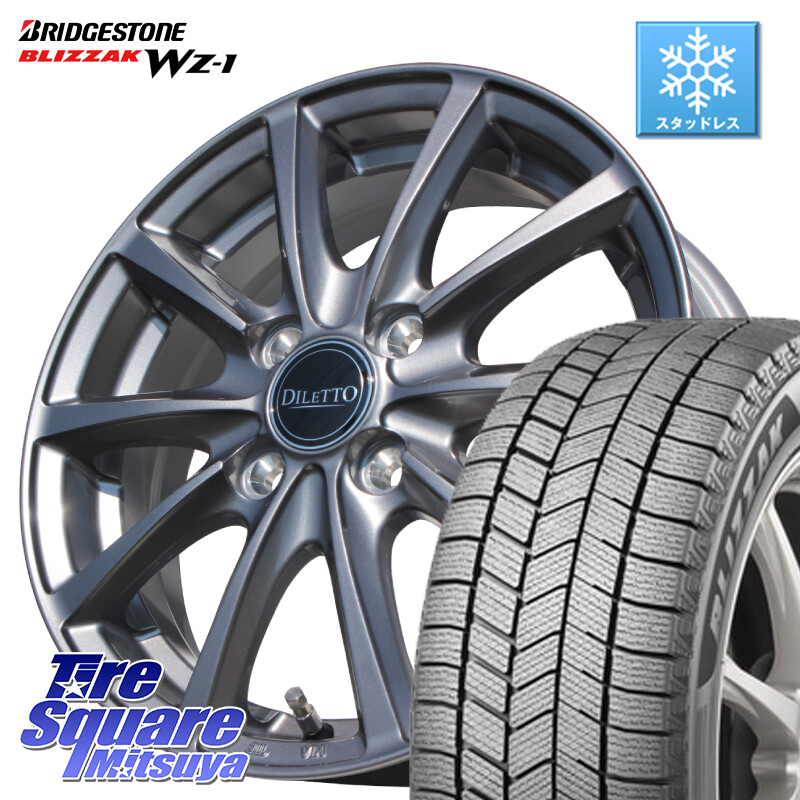 ブリヂストン BLIZZAK WZ-1 WZ1 2025年製 ブリザック スタッドレス ミツヤ 155/70R13コスミック DILETTO M10 ディレット ホイール 13インチ 13X4.0J 43 4穴 100 ハイゼットアゲトラCustom車用※軽自動車専用ホイール※ エブリイ ワゴン ピクシスエポック｜タイヤスクエアミツヤ