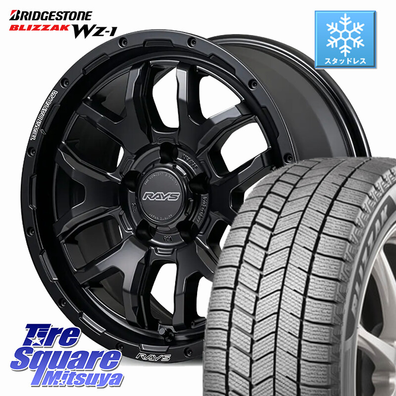 ブリヂストン BLIZZAK WZ-1 WZ1 2025年製 ブリザック スタッドレス ミツヤ 225/50R17RAYS 【欠品次回11~12月】 F6 boost BLACK EDITION TEAM DAYTONA デイトナ ブラックエディション ホイール 17インチ 17X8.0J 35 5穴 114.3|タイヤスクエアミツヤ