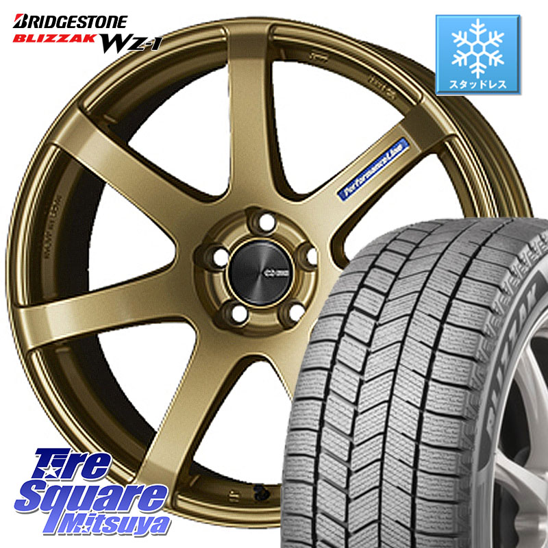 ブリヂストン BLIZZAK WZ-1 WZ1 2025年製 ブリザック スタッドレス ミツヤ 165/55R15 ENKEI エンケイ PerformanceLine PF07 -COLORS- 15 X 5.0J +45 4穴 100 N-BOX タント スペーシア サクラ