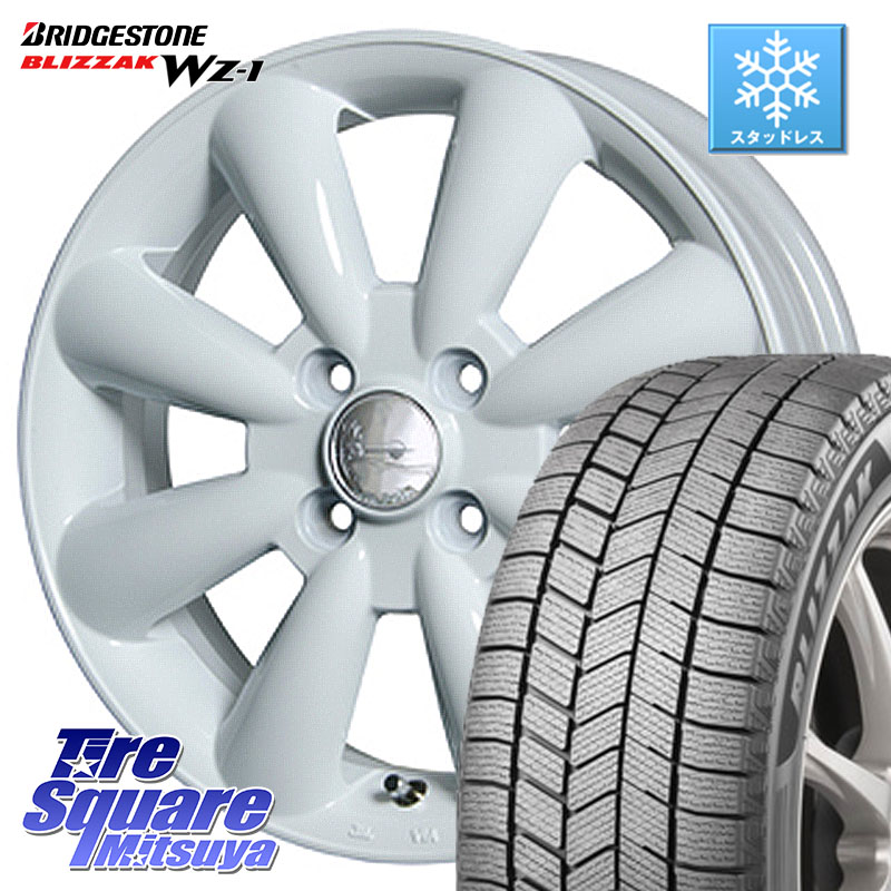 ブリヂストン BLIZZAK WZ-1 WZ1 2025年製 ブリザック スタッドレス ミツヤ 165/55R15 HotStuff ララパーム KC-8 lala Palm KC8 WH ホイール 15インチ 15 X 5.0J +45 4穴 100 N-BOX タント スペーシア サクラ
