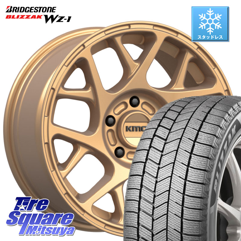 ブリヂストン BLIZZAK WZ-1 WZ1 2025年製 ブリザック スタッドレス ミツヤ 225/65R17 KMC KM708 BULLY ホイール 17インチ 専用Nut別売 17 X 8.0J +38 5穴 114.3 80系ハリアー