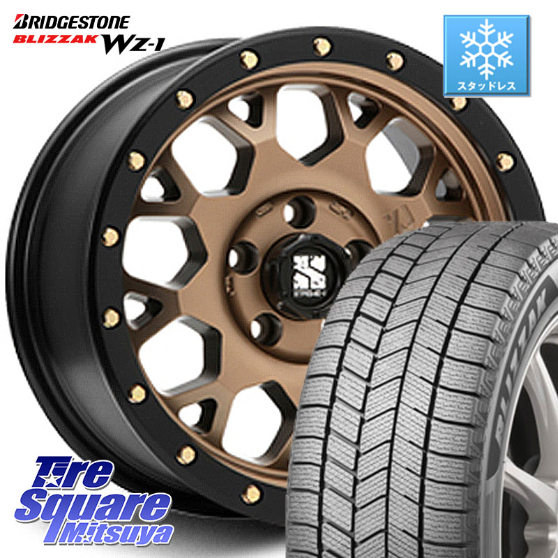 ブリヂストン BLIZZAK WZ-1 WZ1 2025年製 96Q XL ブリザック ■ スタッドレス ミツヤ 205/60R16MLJ XJ04 XTREME-J エクストリームJ マットブロンズ ホイール 16インチ 16X7.0J 35 5穴 114.3 SAI インサイト｜タイヤスクエアミツヤ