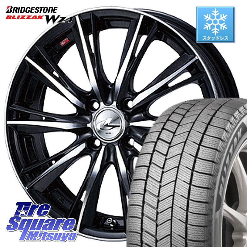 ブリヂストン BLIZZAK WZ-1 WZ1 2025年製 ブリザック スタッドレス ミツヤ 195/60R16 WEDS 33876 レオニス WX ウェッズ Leonis ホイール 16インチ 16 X 6.0J +50 4穴 100 E13ノートクロスオーバー