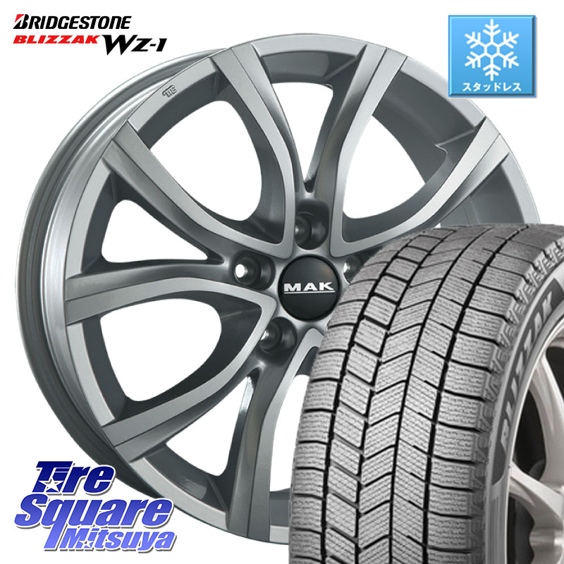 ブリヂストン BLIZZAK WZ-1 WZ1 2025年製 96Q XL ブリザック ■ スタッドレス ミツヤ 205/60R16阿部商会 MAK ANTIBES ホイール 16インチ 16X7.0J(CITROEN BERLINGO YH01) 45 5穴 108 シトロエン ベルランゴ K9CYH01系 フィアット ドブロ Doblo｜タイヤスクエアミツヤ