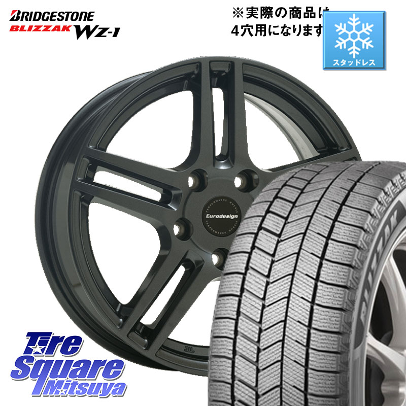 ブリヂストン BLIZZAK WZ-1 WZ1 2025年製 ブリザック ■ スタッドレス ミツヤ 185/65R15阿部商会 Eurodesign EIGER ホイール 15インチ 15X6.0J(FIAT MULTIPLA 186) 35 4穴 98 フィアット ムルティプラ｜タイヤスクエアミツヤ