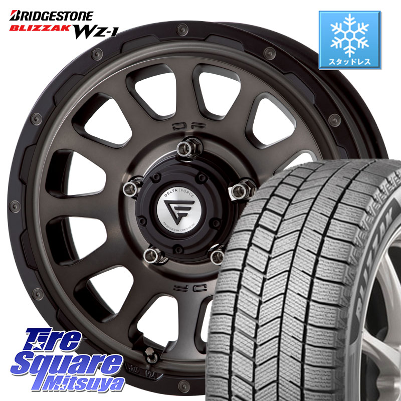 ブリヂストン BLIZZAK WZ-1 WZ1 2025年製 ブリザック スタッドレス ミツヤ 215/70R16DELTA FORCE デルタフォース オーバル ジムニー専用 ホイール 16インチ 16X5.5J 20 5穴 139.7 ジムニー専用(要オーバーフェンダー等) AZオフロード カスタムサイズ｜タイヤスクエアミツヤ