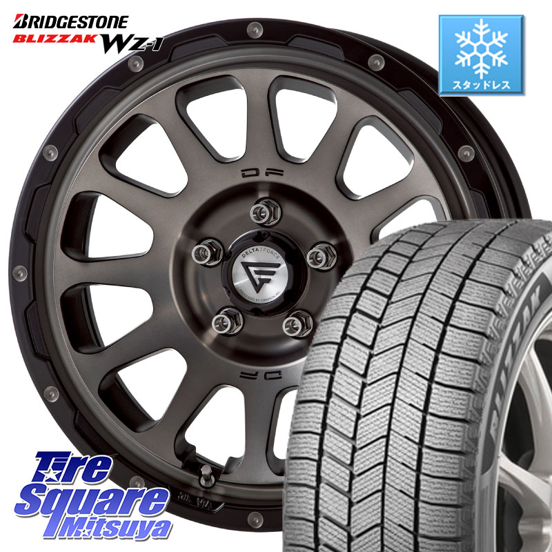 ブリヂストン BLIZZAK WZ-1 WZ1 2025年製 ブリザック スタッドレス ミツヤ 225/50R17 DELTA FORCE デルタフォース オーバル 8J ホイール 17インチ 17 X 8.0J +35 5穴 114.3