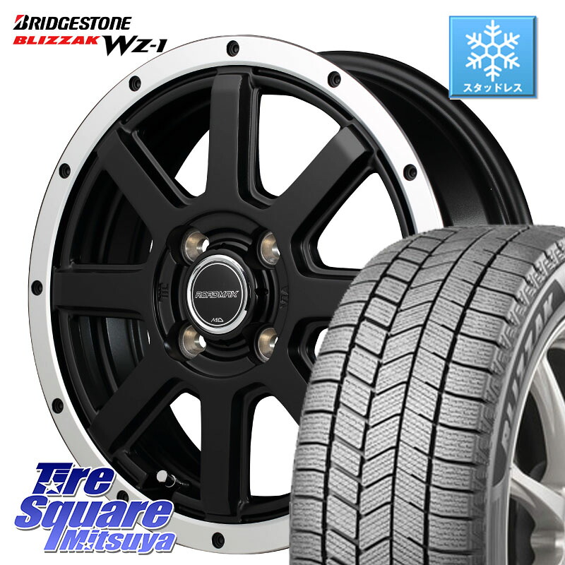 ブリヂストン BLIZZAK WZ-1 WZ1 2025年製 ブリザック スタッドレス ミツヤ 155/65R14MANARAY MID ROADMAX WF-8 フランジPO ホイール 14インチ 14X4.5J 43 4穴 100 N-BOX タント スペーシア サクラ ハイゼットアゲトラCustom車用※軽自動車専用ホイール※ ルークス ROOX|タイヤスクエアミツヤ