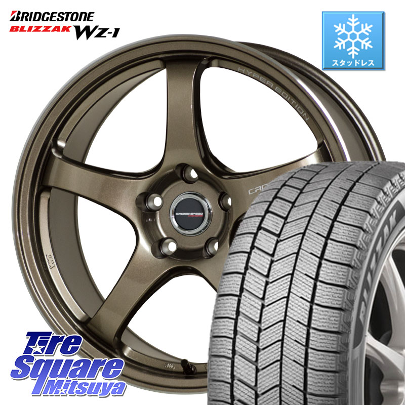 ブリヂストン BLIZZAK WZ-1 WZ1 2025年製 ブリザック スタッドレス ミツヤ 225/60R17 HotStuff クロススピード CR5 CR-5 軽量 BRM ホイール 17インチ 17 X 7.5J +50 5穴 114.3 E52エルグランド ZR-V レヴォーグレイバック SK系フォレスター