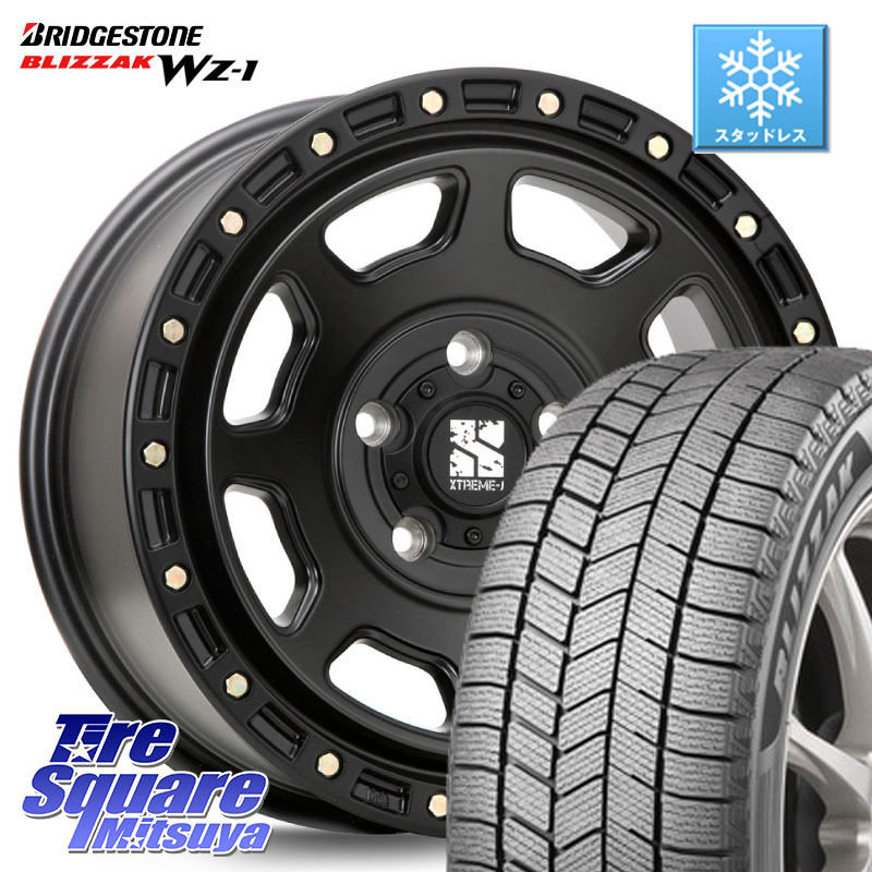 ブリヂストン BLIZZAK WZ-1 WZ1 2025年製 ブリザック スタッドレス ミツヤ 235/45R18MLJ XJ07 XTREME-J BK ホイール 18インチ 18X8.0J 40 5穴 114.3 CY2アコード 70系カムリ ES レクサス アコード|タイヤスクエアミツヤ