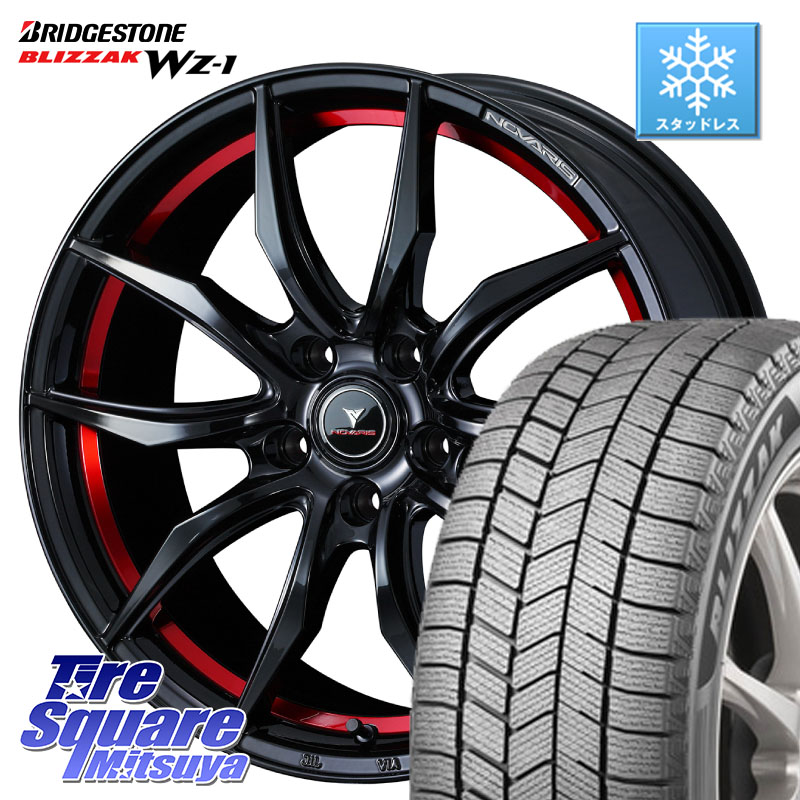 ブリヂストン BLIZZAK WZ-1 WZ1 2025年製 ブリザック スタッドレス ミツヤ 215/45R18 WEDS NOVARIS ROHGUE VF ノヴァリス ホイール 18インチ ローグ 18 X 8.0J +42 5穴 114.3 プリウスアルファ リーフ