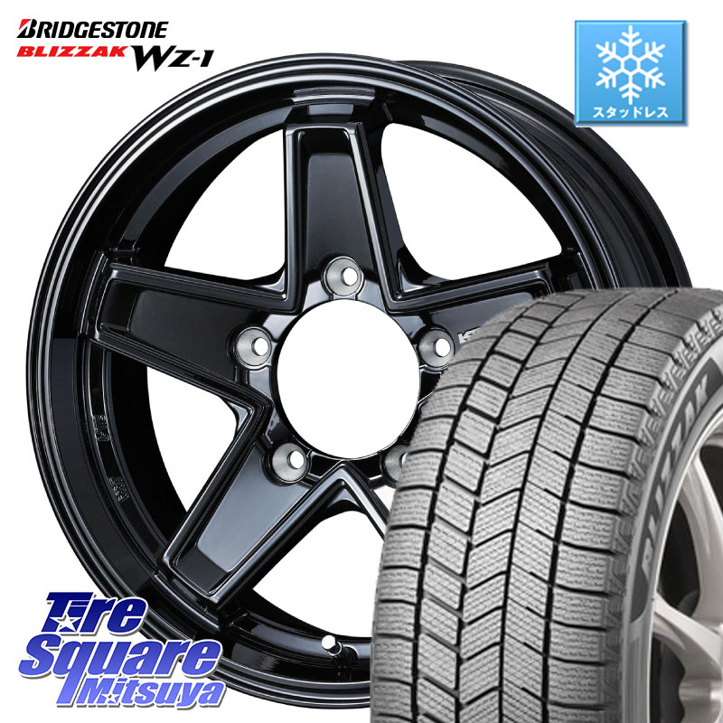 ブリヂストン BLIZZAK WZ-1 WZ1 2025年製 ブリザック スタッドレス ミツヤ 215/70R16 WEDS KEELER TACTICS ブラック ホイール 4本 16インチ キーラー タクティクス 16 X 5.5J +22 5穴 139.7 ジムニー専用(要オーバーフェンダー等)