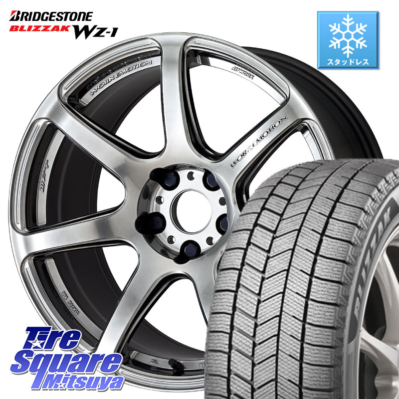 ブリヂストン BLIZZAK WZ-1 WZ1 2025年製 ブリザック スタッドレス ミツヤ 215/45R17WORK ワーク EMOTION エモーション T7R 17インチ 17X7.0J 38 5穴 114.3 リーフ LEAF 日産 ブレイド オーリス カローラルミオン|タイヤスクエアミツヤ
