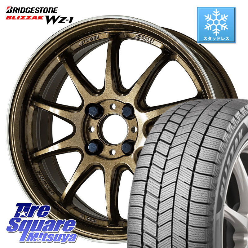 ブリヂストン BLIZZAK WZ-1 WZ1 2025年製 ブリザック スタッドレス ミツヤ 165/60R15 WORK ワーク EMOTION エモーション ZR10 HGLC 15インチ 15 X 5.0J +45 4穴 100 キャスト[アクティバ] ピクシスジョイ[Cグレード] ハイゼット アゲトラCustom車用※軽自動車専用ホイー