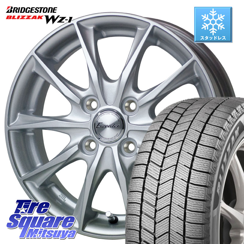 ブリヂストン BLIZZAK WZ-1 WZ1 2025年製 ブリザック スタッドレス ミツヤ 155/65R13 HotStuff エクシーダー E06 特価● ホイール 13インチ 13 X 4.0J +45 4穴 100