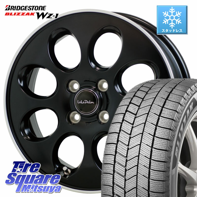 ブリヂストン BLIZZAK WZ-1 WZ1 2025年製 ブリザック スタッドレス ミツヤ 165/55R15 HotStuff ララパーム LaLa Palm Oval ホイール 15 X 4.5J +45 4穴 100 N-BOX デリカミニ2WD タント スペーシア サクラ