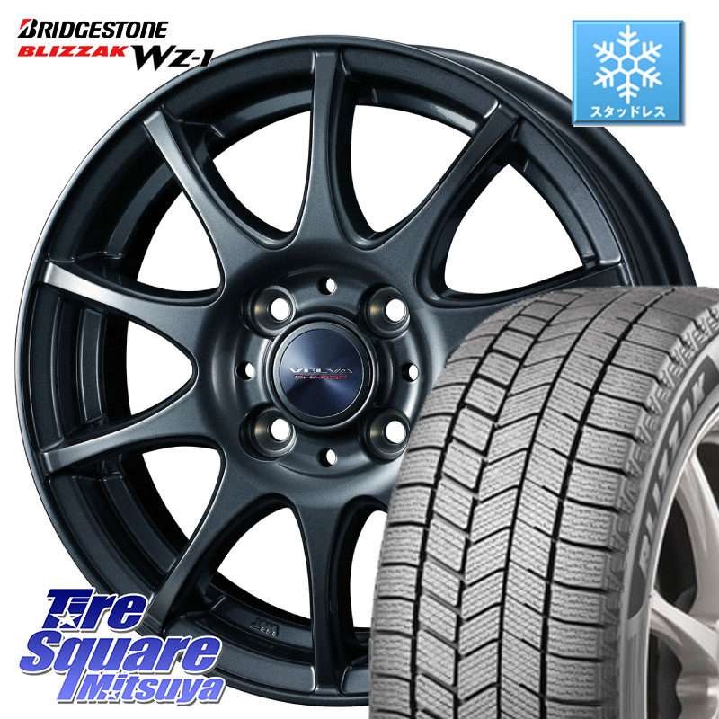 ブリヂストン BLIZZAK WZ-1 WZ1 2025年製 ブリザック スタッドレス ミツヤ 185/70R14WEDS ウェッズ ヴェルヴァチャージ 在庫● ホイール 14X5.5J 38 4穴 100 ノート NOTE 日産 アクア カローラフィールダー｜タイヤスクエアミツヤ