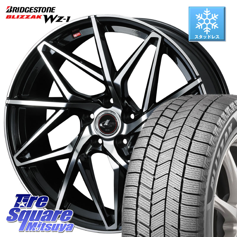 ブリヂストン BLIZZAK WZ-1 WZ1 2025年製 ブリザック スタッドレス ミツヤ 215/45R18WEDS 40613 レオニス LEONIS IT PBMC 18インチ 18X8.0J 42 5穴 114.3 ZE1リーフ プリウスアルファ シビック インサイト|タイヤスクエアミツヤ